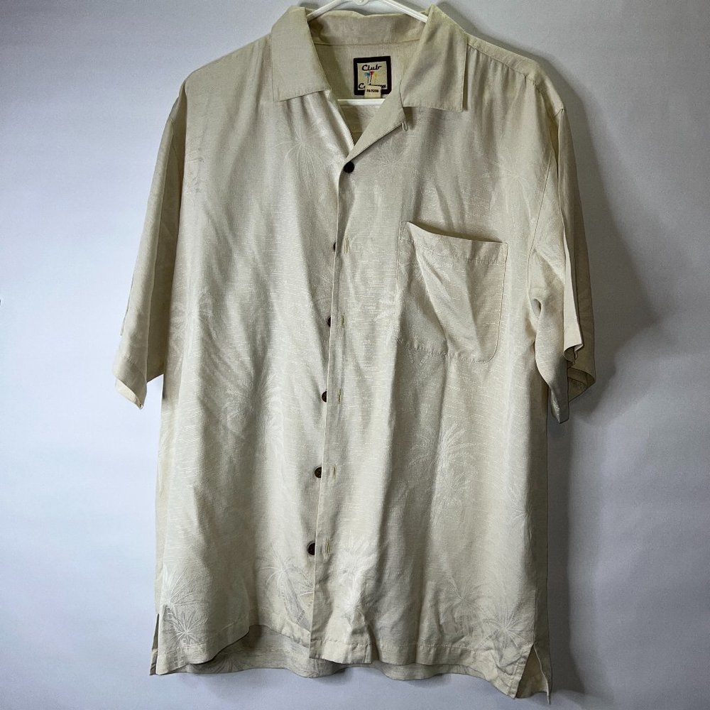 Club Cabana 100% Silk Men's Dress Shirt M